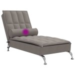 vidaXL Șezlong de masaj cu sprijin, gri taupe, material textil