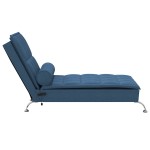 vidaXL Șezlong de masaj cu sprijin, albastru, material textil vidaXL Șezlong de masaj cu sprijin, albastru, material textil