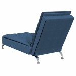 vidaXL Șezlong de masaj cu sprijin, albastru, material textil vidaXL Șezlong de masaj cu sprijin, albastru, material textil