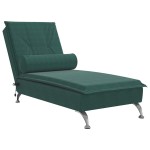 vidaXL Șezlong de masaj cu sprijin, verde închis, catifea vidaXL Șezlong de masaj cu sprijin, verde închis, catifea