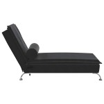 vidaXL Șezlong de masaj cu suport sprijin, negru, catifea vidaXL Șezlong de masaj cu suport sprijin, negru, catifea