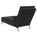 vidaXL Șezlong de masaj cu suport sprijin, negru, catifea vidaXL Șezlong de masaj cu suport sprijin, negru, catifea