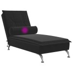 vidaXL Șezlong de masaj cu suport sprijin, negru, catifea vidaXL Șezlong de masaj cu suport sprijin, negru, catifea