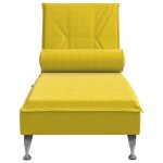 vidaXL Șezlong de masaj cu suport sprijin, galben, catifea vidaXL Șezlong de masaj cu suport sprijin, galben, catifea