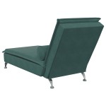 vidaXL Șezlong de masaj cu sprijin, verde închis, catifea vidaXL Șezlong de masaj cu sprijin, verde închis, catifea