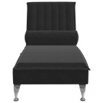 vidaXL Șezlong de masaj cu suport sprijin, negru, catifea vidaXL Șezlong de masaj cu suport sprijin, negru, catifea