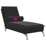 vidaXL Șezlong de masaj cu suport sprijin, negru, catifea vidaXL Șezlong de masaj cu suport sprijin, negru, catifea