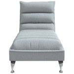 vidaXL Șezlong cu perne, gri deschis, material textil