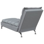 vidaXL Șezlong cu perne, gri deschis, material textil