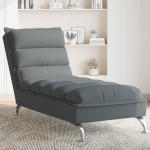vidaXL Șezlong cu perne, gri închis, material textil vidaXL Șezlong cu perne, gri închis, material textil