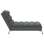 vidaXL Șezlong cu perne, gri închis, material textil vidaXL Șezlong cu perne, gri închis, material textil