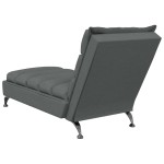 vidaXL Șezlong cu perne, gri închis, material textil vidaXL Șezlong cu perne, gri închis, material textil