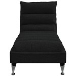 vidaXL Șezlong cu perne, negru, material textil