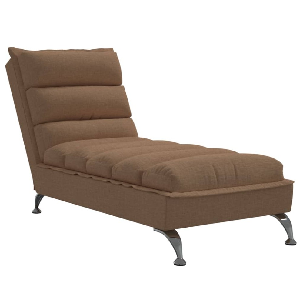 vidaXL Șezlong cu perne, maro, material textil