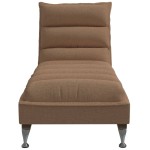 vidaXL Șezlong cu perne, maro, material textil vidaXL Șezlong cu perne, maro, material textil