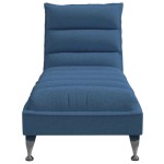 vidaXL Șezlong cu perne, albastru, material textil vidaXL Șezlong cu perne, albastru, material textil