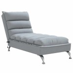 vidaXL Șezlong de masaj cu perne, gri deschis, material textil vidaXL Șezlong de masaj cu perne, gri deschis, material textil