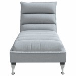 vidaXL Șezlong de masaj cu perne, gri deschis, material textil vidaXL Șezlong de masaj cu perne, gri deschis, material textil