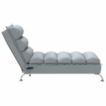vidaXL Șezlong de masaj cu perne, gri deschis, material textil vidaXL Șezlong de masaj cu perne, gri deschis, material textil