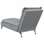 vidaXL Șezlong de masaj cu perne, gri deschis, material textil vidaXL Șezlong de masaj cu perne, gri deschis, material textil