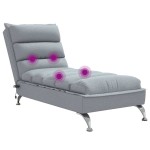 vidaXL Șezlong de masaj cu perne, gri deschis, material textil vidaXL Șezlong de masaj cu perne, gri deschis, material textil