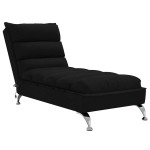 vidaXL Șezlong de masaj cu perne, negru, material textil