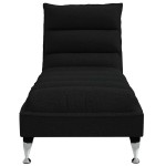 vidaXL Șezlong de masaj cu perne, negru, material textil