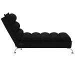 vidaXL Șezlong de masaj cu perne, negru, material textil