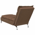 vidaXL Șezlong de masaj cu perne, maro, material textil vidaXL Șezlong de masaj cu perne, maro, material textil