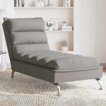 vidaXL Șezlong de masaj cu perne, gri taupe, material textil vidaXL Șezlong de masaj cu perne, gri taupe, material textil