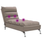 vidaXL Șezlong de masaj cu perne, gri taupe, material textil vidaXL Șezlong de masaj cu perne, gri taupe, material textil