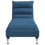 vidaXL Șezlong de masaj cu perne, albastru, material textil vidaXL Șezlong de masaj cu perne, albastru, material textil