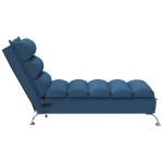 vidaXL Șezlong de masaj cu perne, albastru, material textil vidaXL Șezlong de masaj cu perne, albastru, material textil