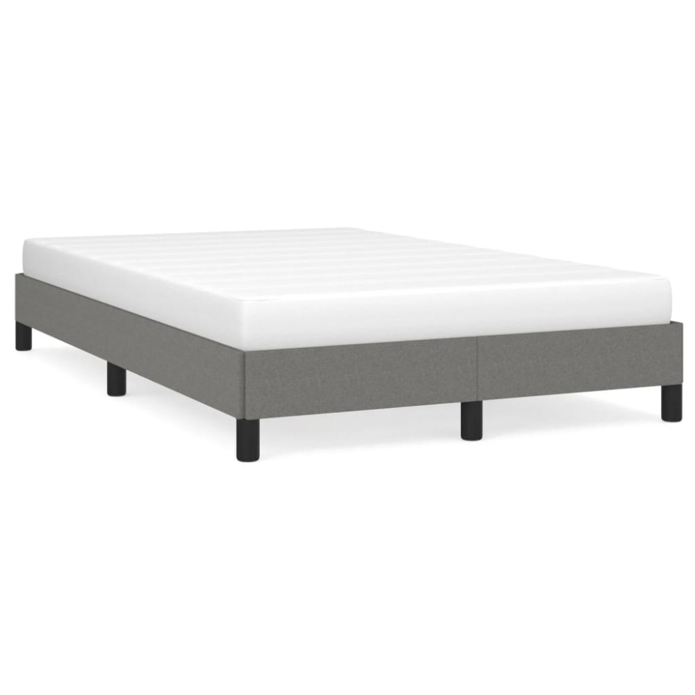 vidaXL Cadru de pat fără saltea gri închis 120x190 cm țesătură
