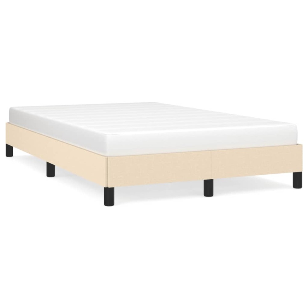 vidaXL Cadru de pat fără saltea cremă 120x190 cm țesătură