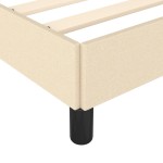 vidaXL Cadru de pat fără saltea cremă 120x190 cm țesătură