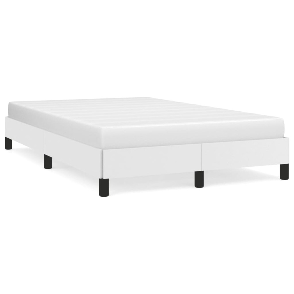 vidaXL Cadru de pat fără saltea alb 120x190 cm piele artificială