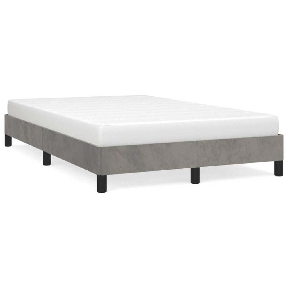 vidaXL Cadru de de pat fără saltea Gri deschis 120x190 cm catifea