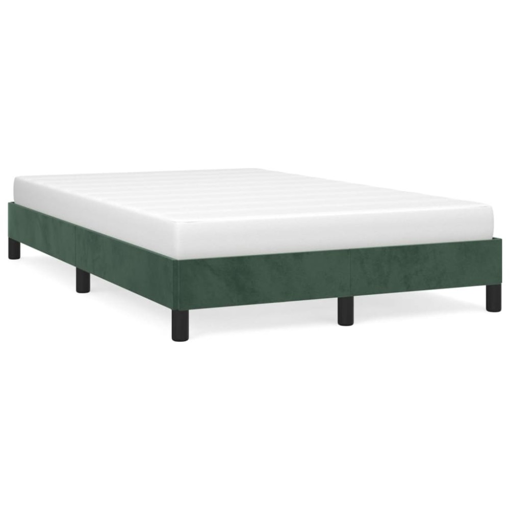 vidaXL Cadru de pat fără saltea verde închis 120x190 cm catifea
