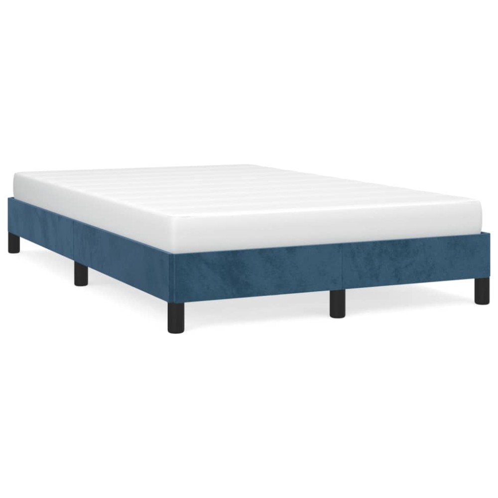 vidaXL Cadru de pat fără saltea albastru închis 120x190 cm catifea