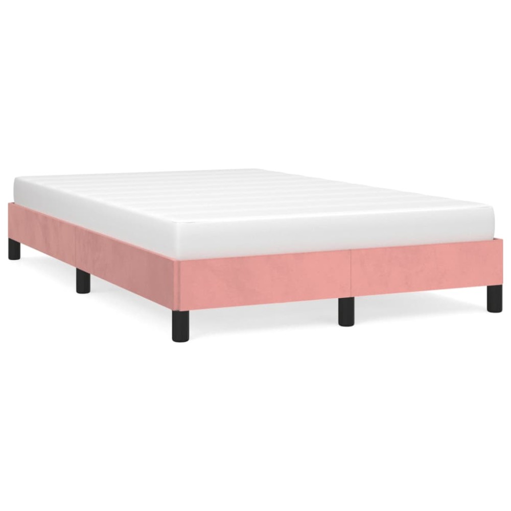 vidaXL Cadru de pat fără saltea roz 120x190 cm catifea