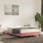 vidaXL Cadru de pat fără saltea roz 120x190 cm catifea vidaXL Cadru de pat fără saltea roz 120x190 cm catifea
