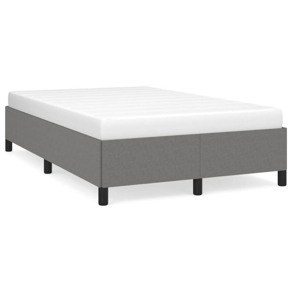 vidaXL Cadru de pat fără saltea gri închis 120x190 cm țesătură