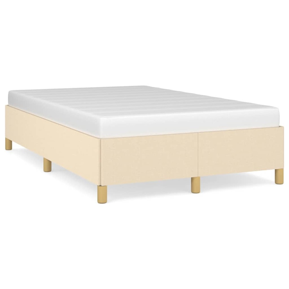 vidaXL Cadru de pat fără saltea cremă 120x190 cm țesătură