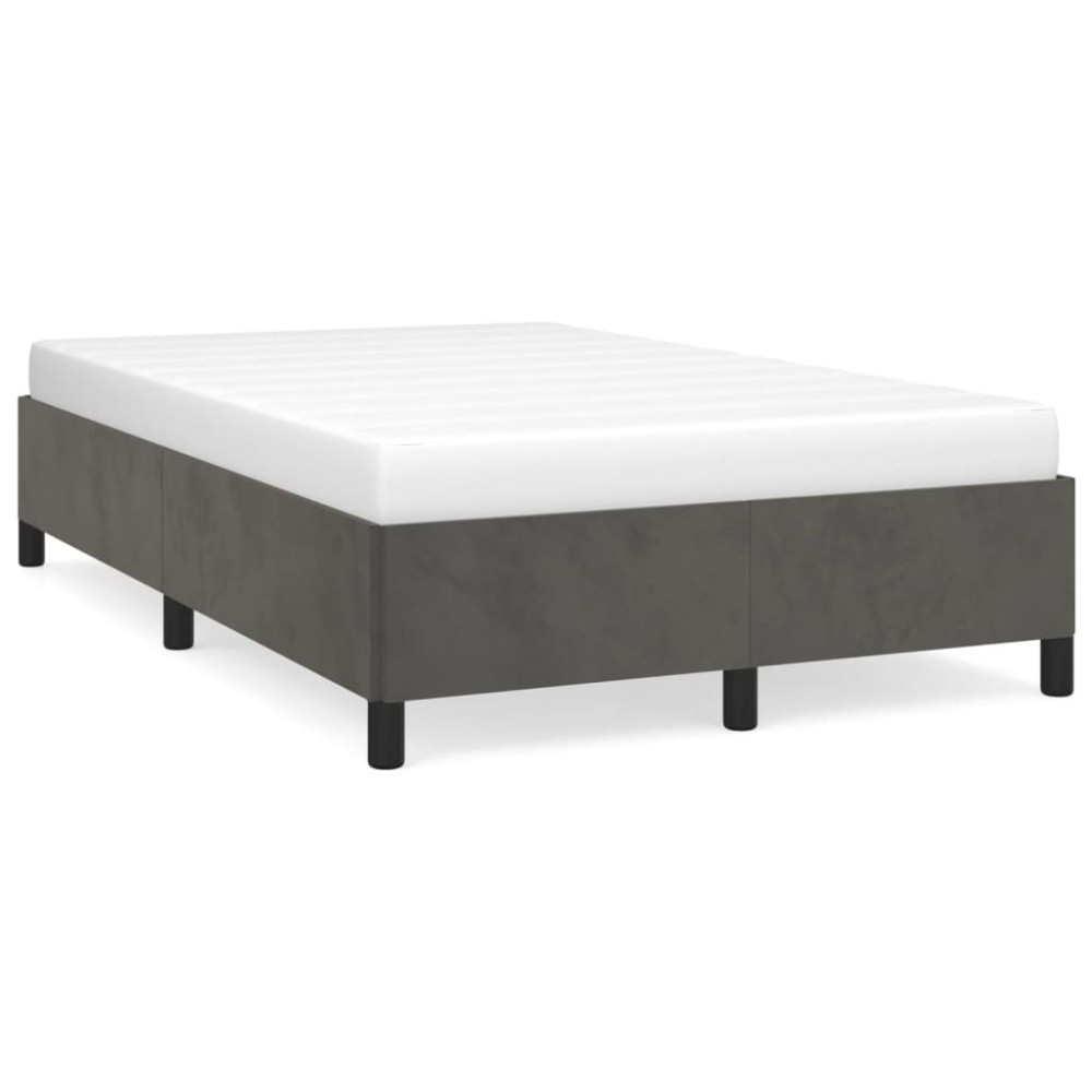 vidaXL Cadru de pat fără saltea Gri închis 120x190 cm catifea