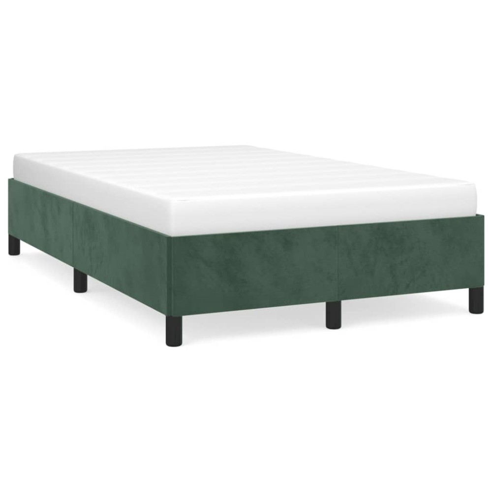 vidaXL Cadru de pat fără saltea verde închis 120x190 cm catifea