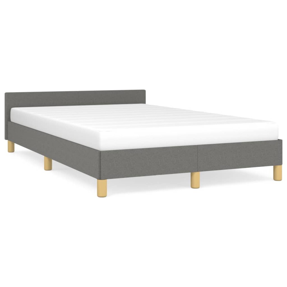vidaXL Cadru de pat fără saltea gri închis 120x190 cm țesătură