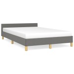 vidaXL Cadru de pat fără saltea gri închis 120x190 cm țesătură