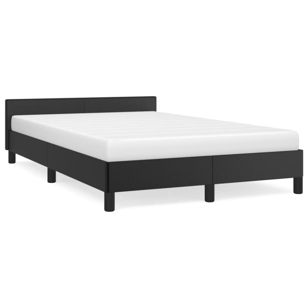 vidaXL Cadru de pat fără saltea Negru piele artificială