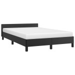 vidaXL Cadru de pat fără saltea Negru piele artificială